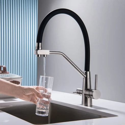 3-weg keukenkraan met 3 aansluitingen voor regenwater of gefilterd drinkwater | Marrow