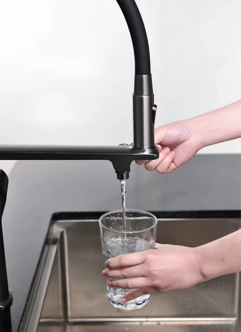 3-weg keukenkraan met 3 aansluitingen voor regenwater of gefilterd drinkwater | Primera del Monta