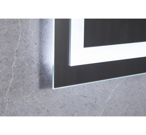 Spiegel Rechthoekig 70 x 80 cm frameloos, inbouw led verlichting en anti-condens