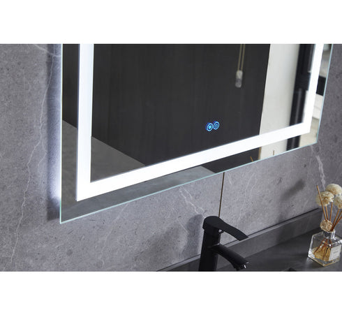 Spiegel Rechthoekig 70 x 80 cm frameloos, inbouw led verlichting en anti-condens