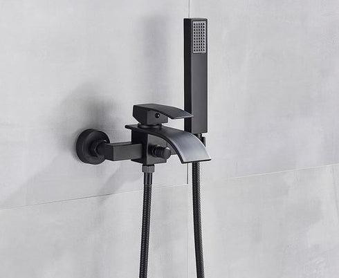 Design | Ligbadkraan met handdouche | Op de wand montage | Intact | Mat Zwart