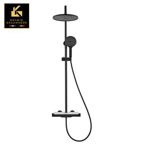 Exclusieve Douchekraan | opbouw doucheset | Baanbrekend ontwerp | Elvira | Gunmetal Grijs | Wit | Goud | Chroom