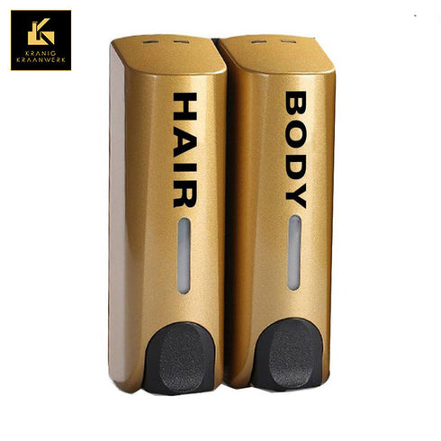 Douche zeep dispenser | Muurbevestiging | Diverse zeepsoorten | Met teksten als in een hotel