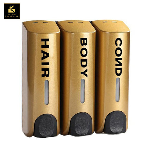 Douche zeep dispenser | Muurbevestiging | Diverse zeepsoorten | Met teksten als in een hotel