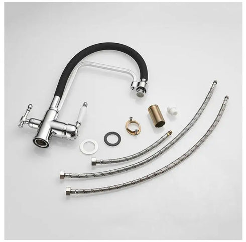 3-weg keukenkraan met flexibele slang voor regenwater of gefilterd drinkwater | Classic Overhead