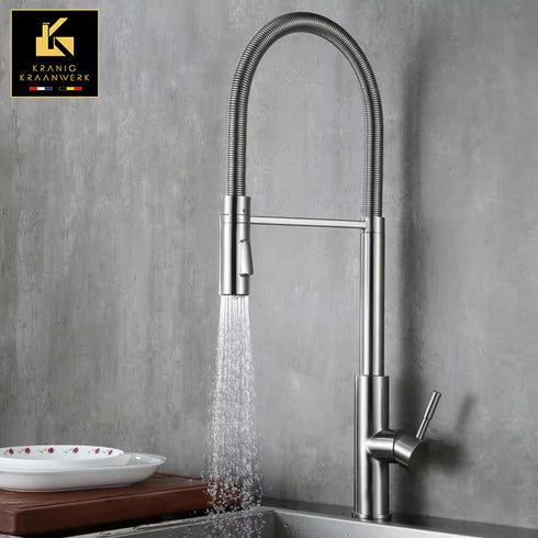 Minimalistische stijl hoge spoelkraan | Horeca kraan | Spoelkeuken stijl | Heinrich