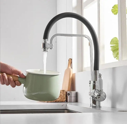 3-weg keukenkraan met flexibele slang voor regenwater of gefilterd drinkwater | Classic Overhead