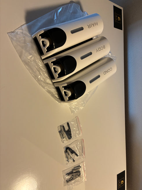 Douche zeep dispenser | Muurbevestiging | Diverse zeepsoorten | Met teksten als in een hotel