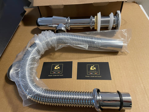 Flexibele Afvoerslag met Sifonset| Chroom (roestvrij) | Installatiebenodigdheden | Sifon