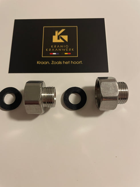 1/2 naar 3/8 Verloopstuk kraan of aanzet stuk buiten/binnen draadfitting installatiebenodigdheden