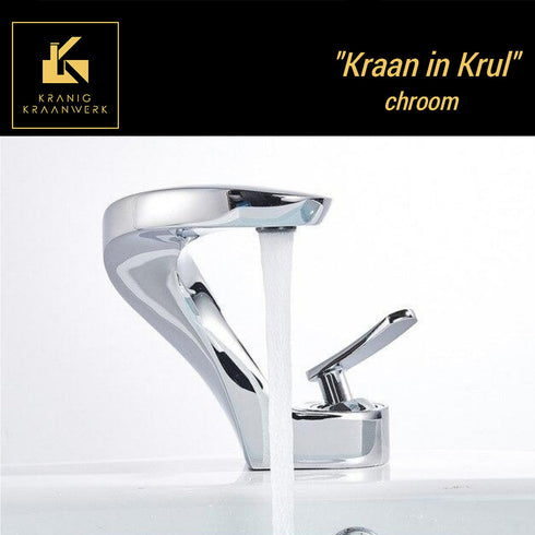 Design badkamer kraan | Fontein en wastafel kraan | Krullende Kraan Edelmetaal