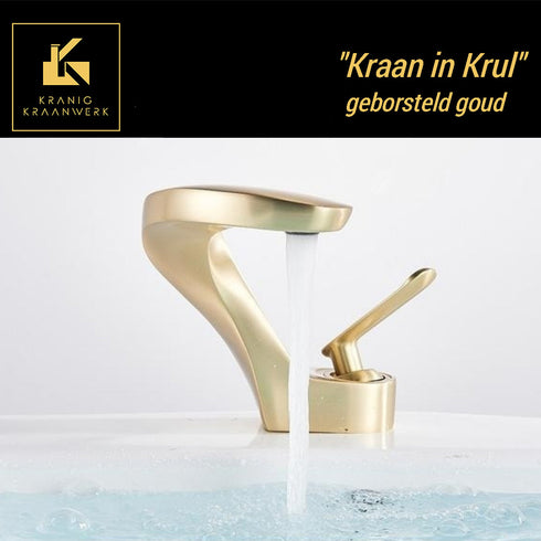 Design badkamer kraan | Fontein en wastafel kraan | Krullende Kraan Edelmetaal