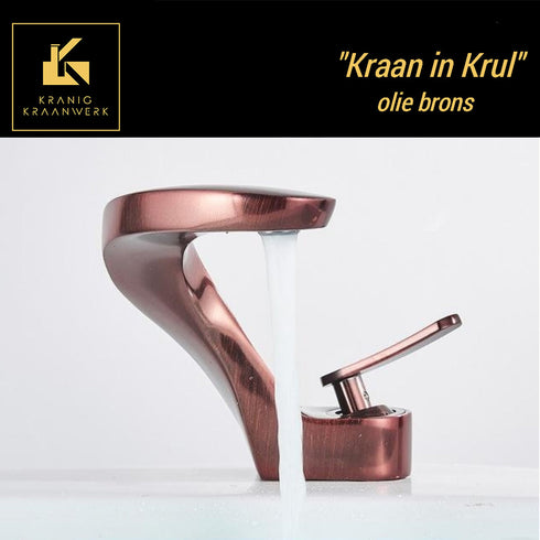 Design badkamer kraan | Fontein en wastafel kraan | Krullende Kraan Edelmetaal