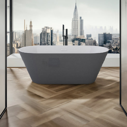 Badkuip LAUSANNE II GRIJS 170x80 cm Minimalistisch ligbad