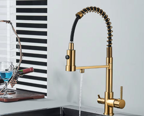 Hoge spoelkraan | 3 weg kraan | Horeca kraan | Spoelkeuken stijl | Multi Mari