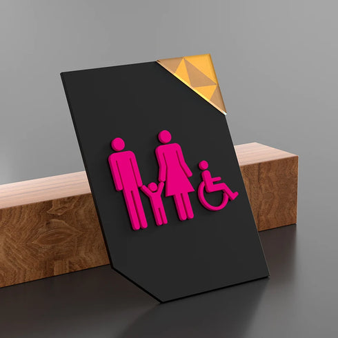 Toilet aanduidingsbordjes | Daar is de WC tekens | Roze en Blauw | Minimalistisch