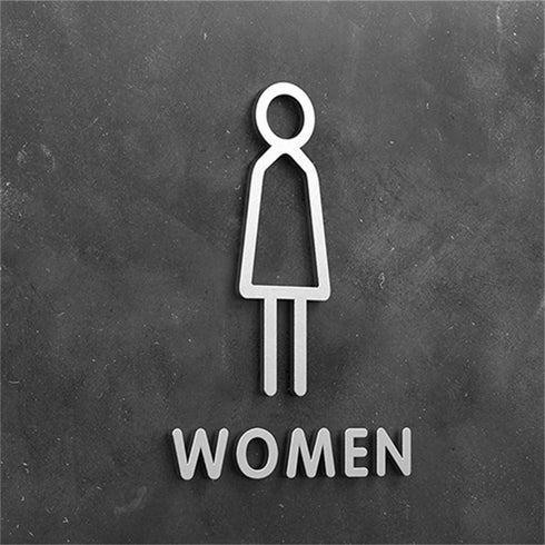 Toilet aanduidingsbordjes | Daar is de WC tekens | Goud - Zilver - Zwart | Minimalistisch