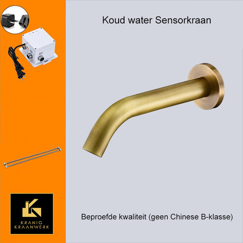 Sensorkraan aan de wand | Koud waterkraan | Voorwaarts | 2.30v en BATT