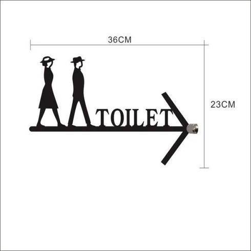 Toilet uithangbordjes | Chique | Daar is de WC tekens | Zwart | Minimalistisch en Chique