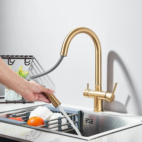 Keukenkraan met 3 aansluitingen voor regenwater of gefilterd drinkwater | Meister Donna