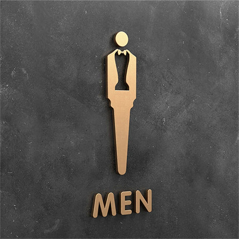 Toilet aanduidingsbordjes | Daar is de WC tekens | Goud - Zilver - Zwart | Minimalistisch