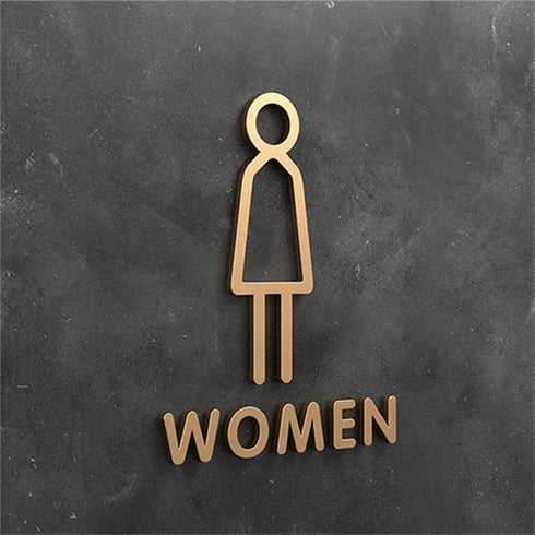 Toilet aanduidingsbordjes | Daar is de WC tekens | Goud - Zilver - Zwart | Minimalistisch