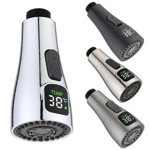 Kraan opzetstuk voor op de keukenkraan. 3-standenkop met temperatuurdisplay