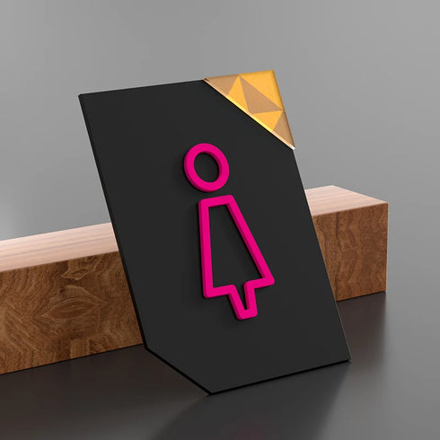 Toilet aanduidingsbordjes | Daar is de WC tekens | Roze en Blauw | Minimalistisch