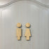 Toilet aanduidingsbordjes | Dik houten poppetjes | Minimalistisch