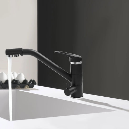 Basic keukenkraan | 3 weg kraan | Gefilterd water of close in boiler | Zwart | Simmons