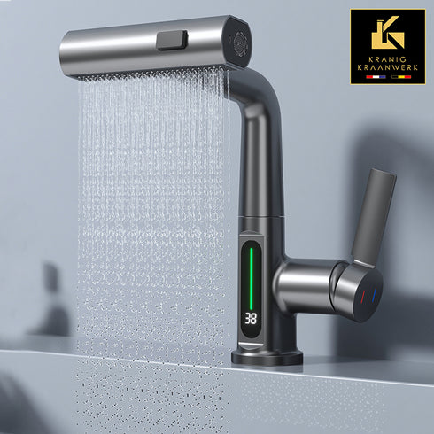 Kantelende sproeikraan | Kapperskraan | Salonkraan | Wastafelkraan met uittrekbare slang | Mirjam