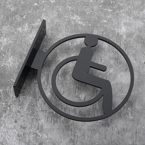 Toilet uithangbordjes | Daar is de WC tekens | Zwart | Minimalistisch