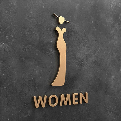 Toilet aanduidingsbordjes | Daar is de WC tekens | Goud - Zilver - Zwart | Minimalistisch