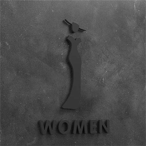 Toilet aanduidingsbordjes | Daar is de WC tekens | Goud - Zilver - Zwart | Minimalistisch