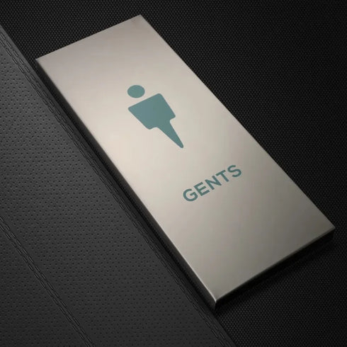 Toilet aanduidingsbordjes | Metaal met groen | Minimalistisch geborsteld staal