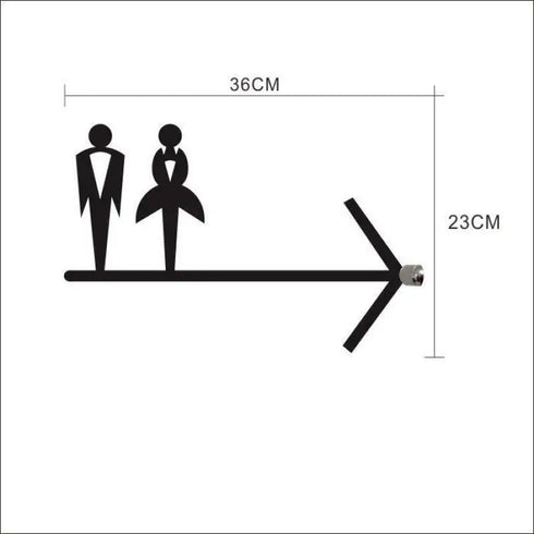Toilet uithangbordjes | Chique | Daar is de WC tekens | Zwart | Minimalistisch en Chique