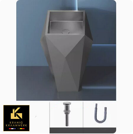 Waszuil | Staande wasbak in gehoekte vormen | Sandera