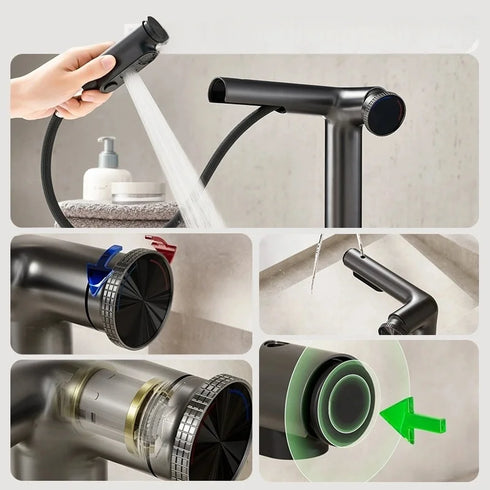 Kapperskraan | Salonkraan | Wastafelkraan | Uittrekbare slang | Nova