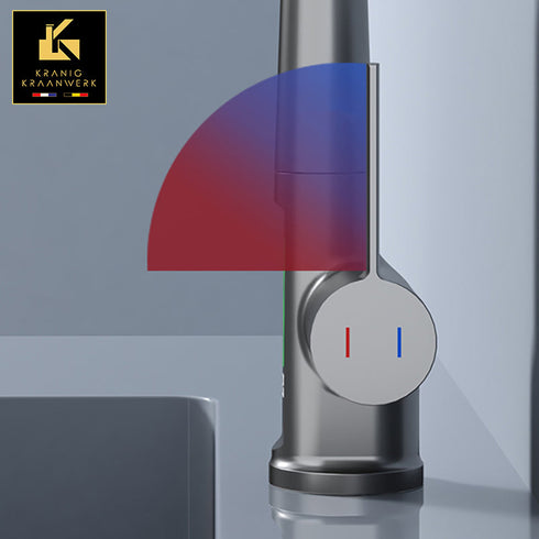 Kantelende sproeikraan | Kapperskraan | Salonkraan | Wastafelkraan met uittrekbare slang | Mirjam