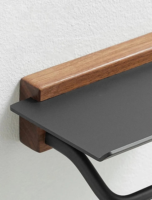 A high end design | Toiletrolhouder met telefoon vlak | Met houten rand in de afwerking