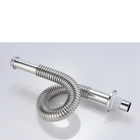 Installatiebenodigdheden | Design | Leidingwerk | Flexibele afvoerbuis | Metaalkleur RVS Flexibele afvoerbuis RVS Chroom – eenvoudig te installeren | 60-100 cm