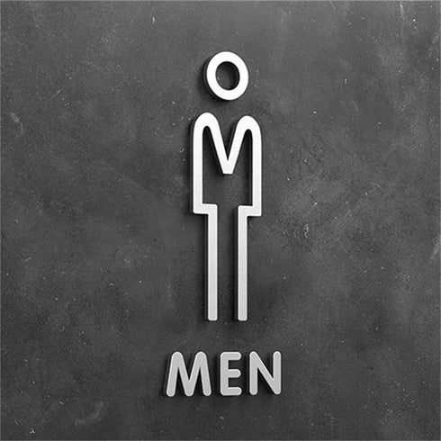 Toilet aanduidingsbordjes | Daar is de WC tekens | Goud - Zilver - Zwart | Minimalistisch