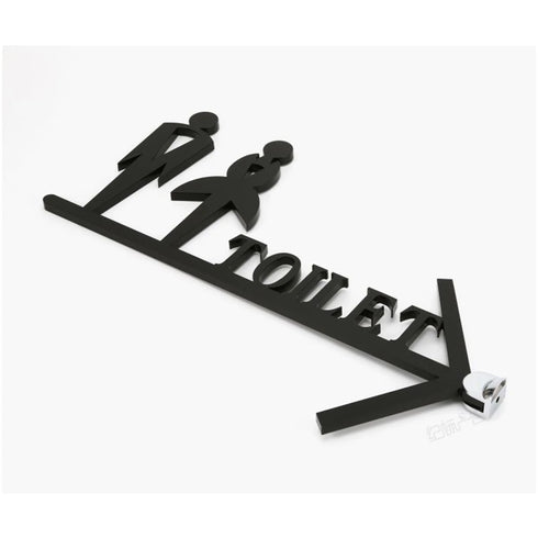 Toilet uithangbordjes | Chique | Daar is de WC tekens | Zwart | Minimalistisch en Chique