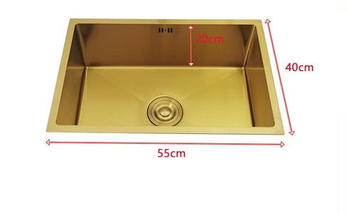 Keuken Wasbak | Goud RVS | Hoogwaardige afwerking compleet met afvoer