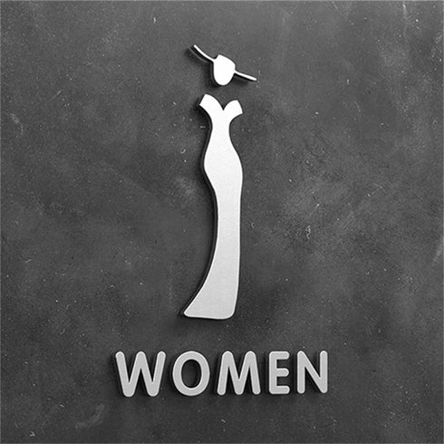 Toilet aanduidingsbordjes | Daar is de WC tekens | Goud - Zilver - Zwart | Minimalistisch