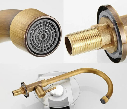 Landelijke stijl Pantry of toiletkraan | Hendrik | Traditioneel en compacte Koudwaterkraan | Hendrik Oud Goud