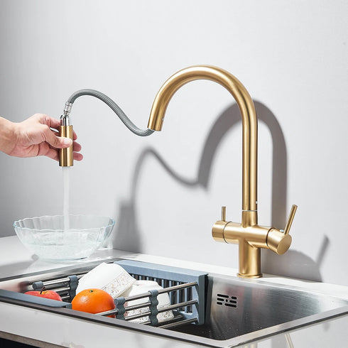 Keukenkraan met 3 aansluitingen voor regenwater of gefilterd drinkwater | Meister Donna