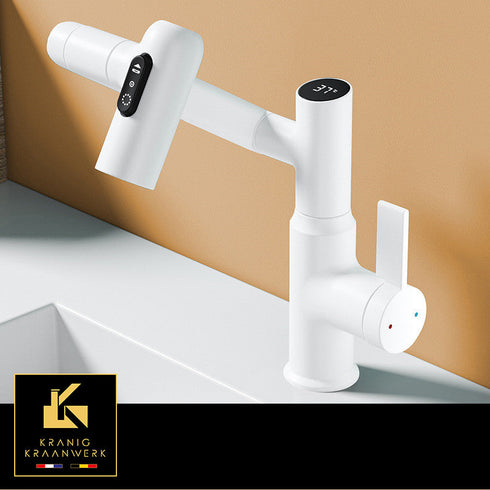 Kapperskraan | Salonkraan | Wastafelkraan met uittrekbare slang en display | Rachelle