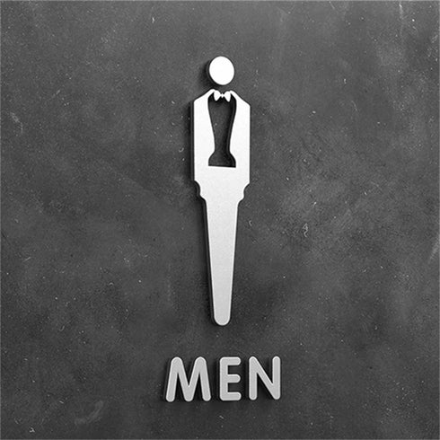 Toilet aanduidingsbordjes | Daar is de WC tekens | Goud - Zilver - Zwart | Minimalistisch