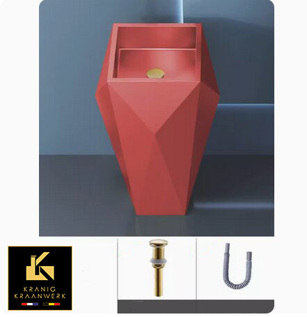 Waszuil | Staande wasbak in gehoekte vormen | Sandera